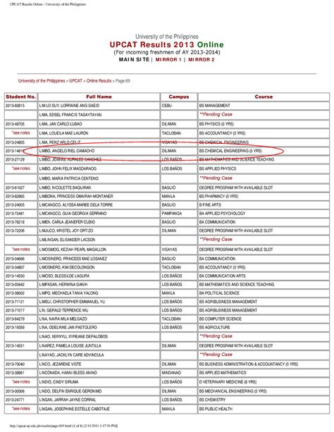 upcat result|web archive upcat results 2010.